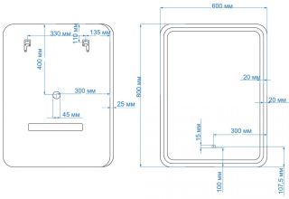Зеркало с подсветкой Art&Max Genova 60x80см чёрный AM-Gen-600-800-DS-F